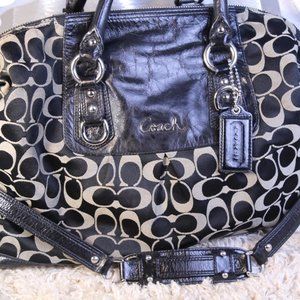 Coach Large Ashley Black Signature Satchel